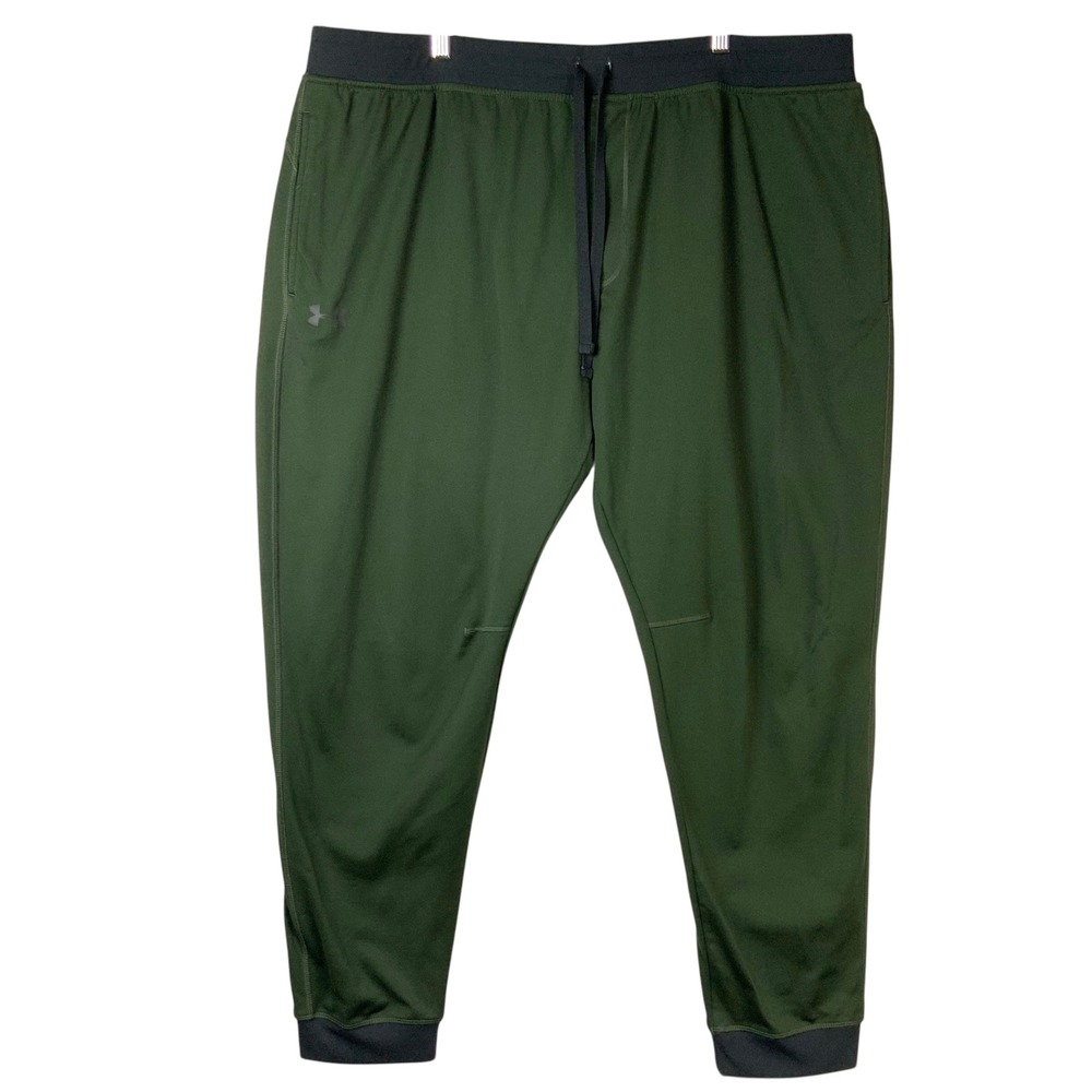 Under Armour Green Jogger Pants 3XL Tall Drawstring Elastic Waist Cuffed Logo